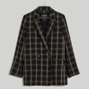 Madewell Caldwell Double-Breasted Blazer in Seaton Plaid
